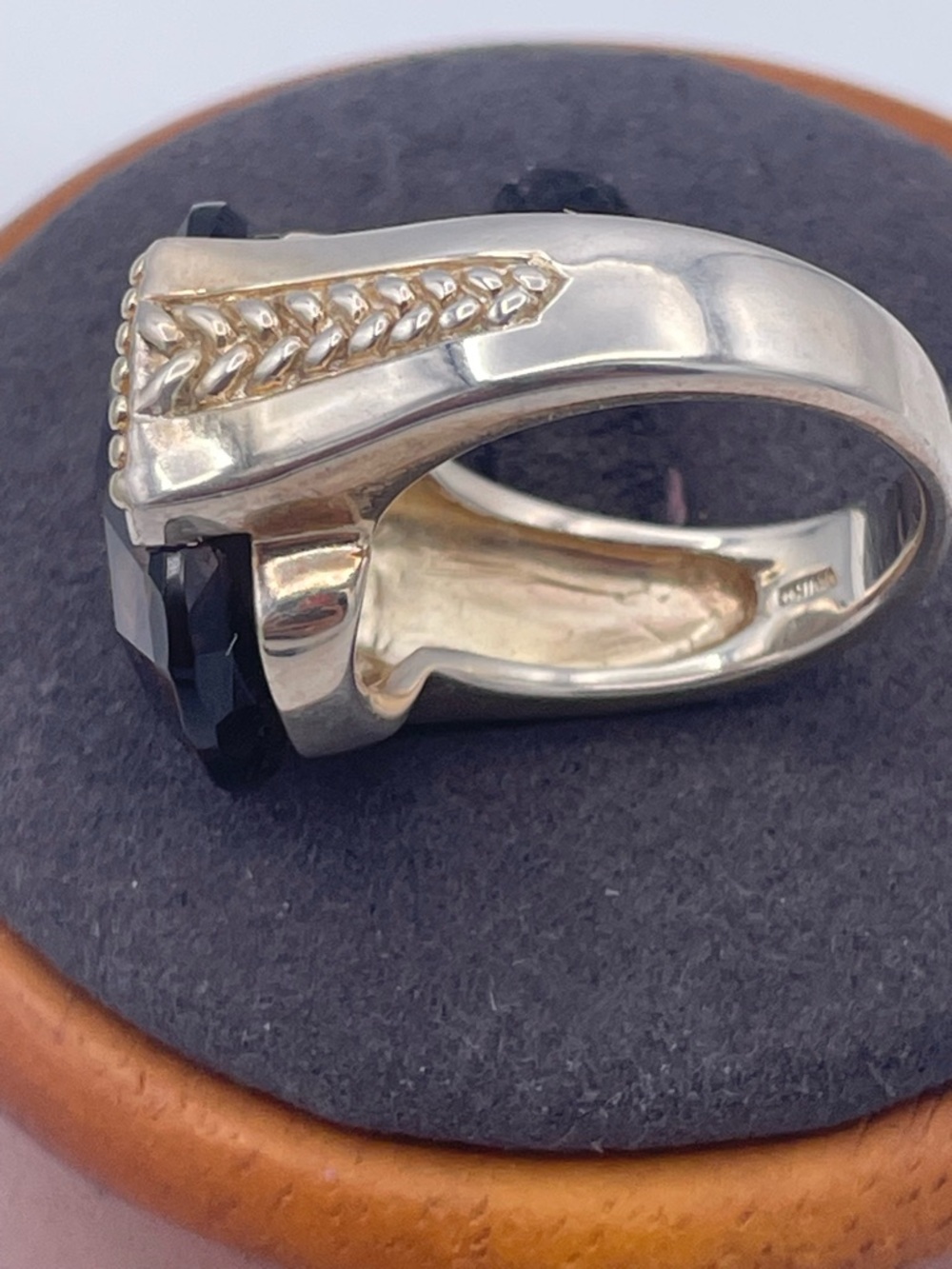Lorenzo Jewelry Sterling Silver 925 Smoky Quartz Statement Cocktail Ring Size 8 - Picture 3 of 10